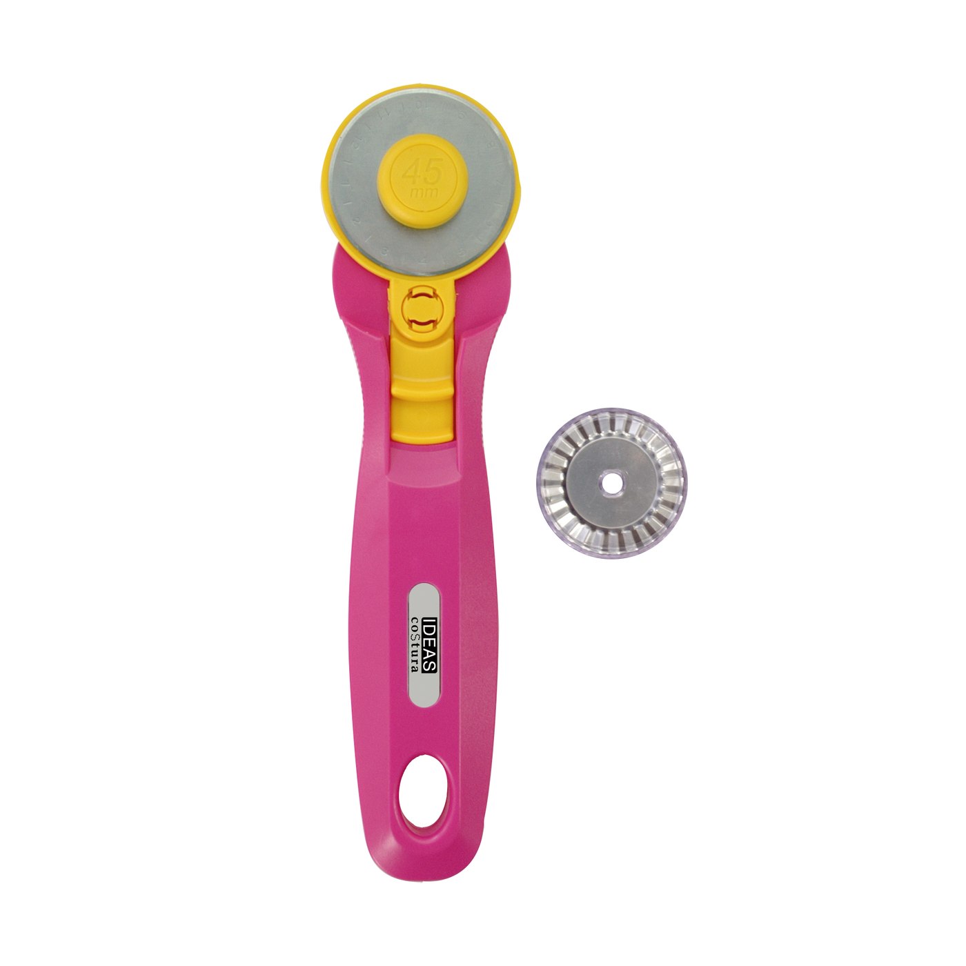 Cuter rotatorio IDEAS 45 mm fucsia con cuchilla de zig-zag